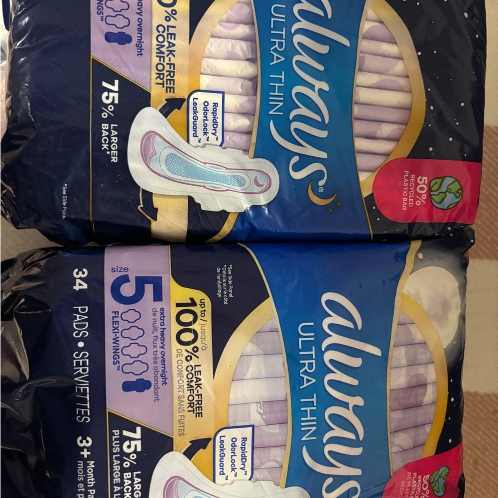 Always Ultra Thin Feminine Pads - Purple and White Packaging